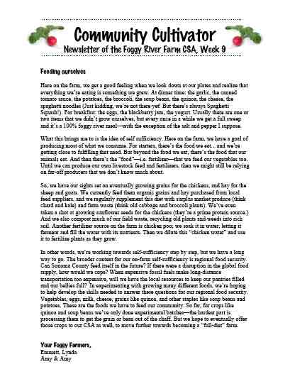 Week 9 newsletter